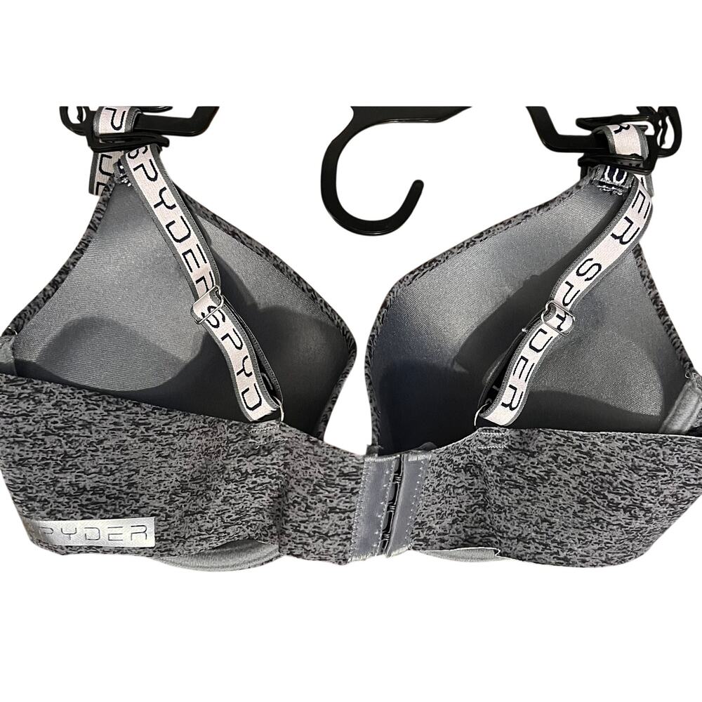 Spyder 2-Pack Laser-Cut Push-Up Bras Pink & Heather Grey Everyday Athletic 38C - Picture 9 of 13